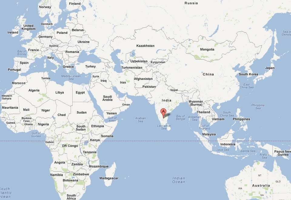 バンガロールの世界地図