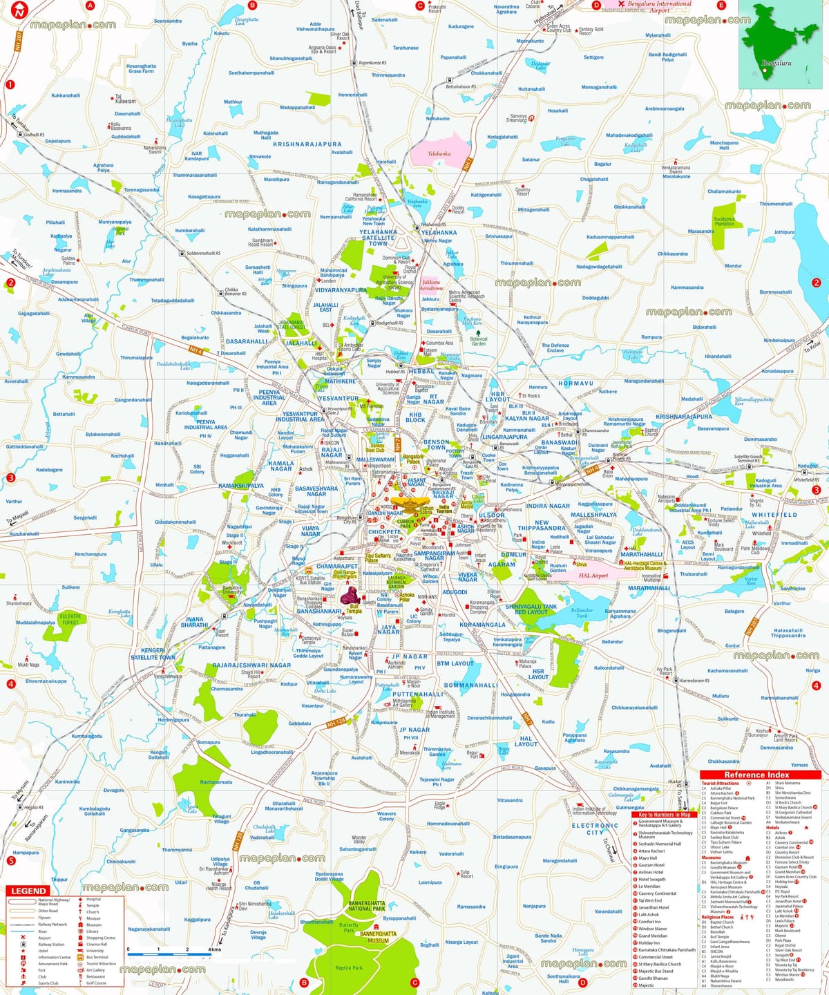 場所は地図のバンガロール