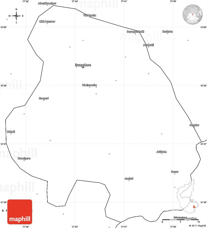 バンガロールの概要地図