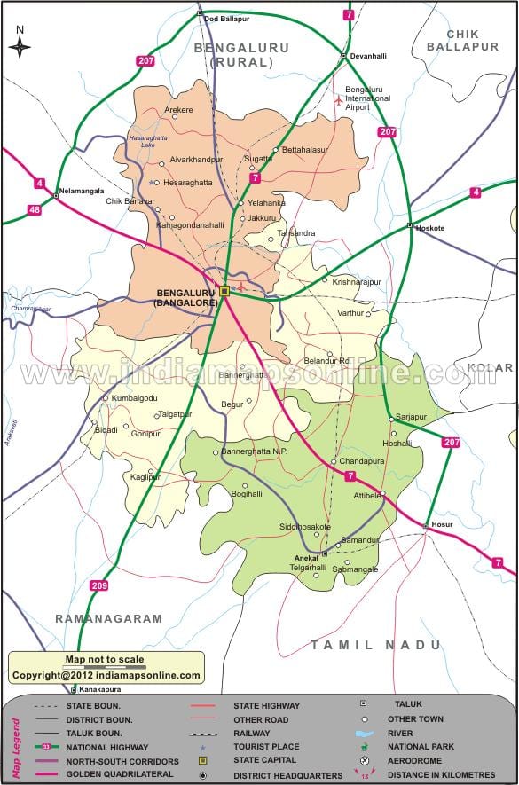 バンガロール市街地地図