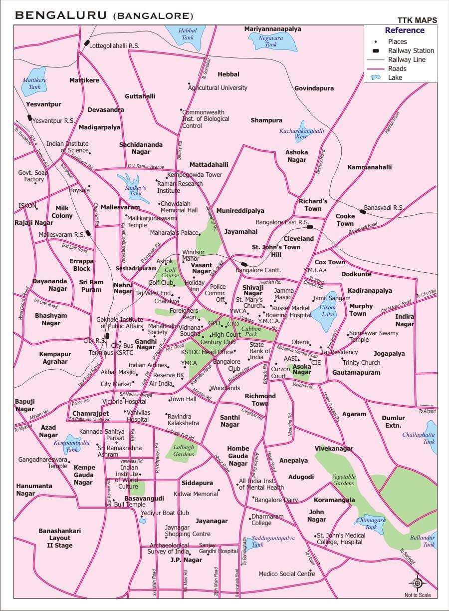 市内地図のバンガロール