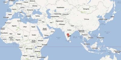 バンガロールの世界地図