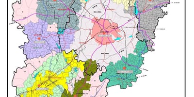 バンガロール地図と地域