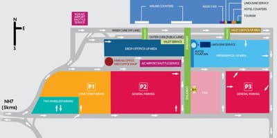 地図のバンガロールの空港