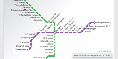 メトロ路線図のバンガロール