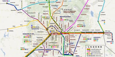 地図のバンガロール鉄道駅