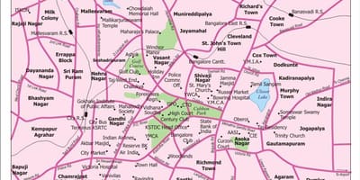 市内地図のバンガロール