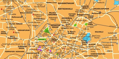 Banglore観光名所の地図